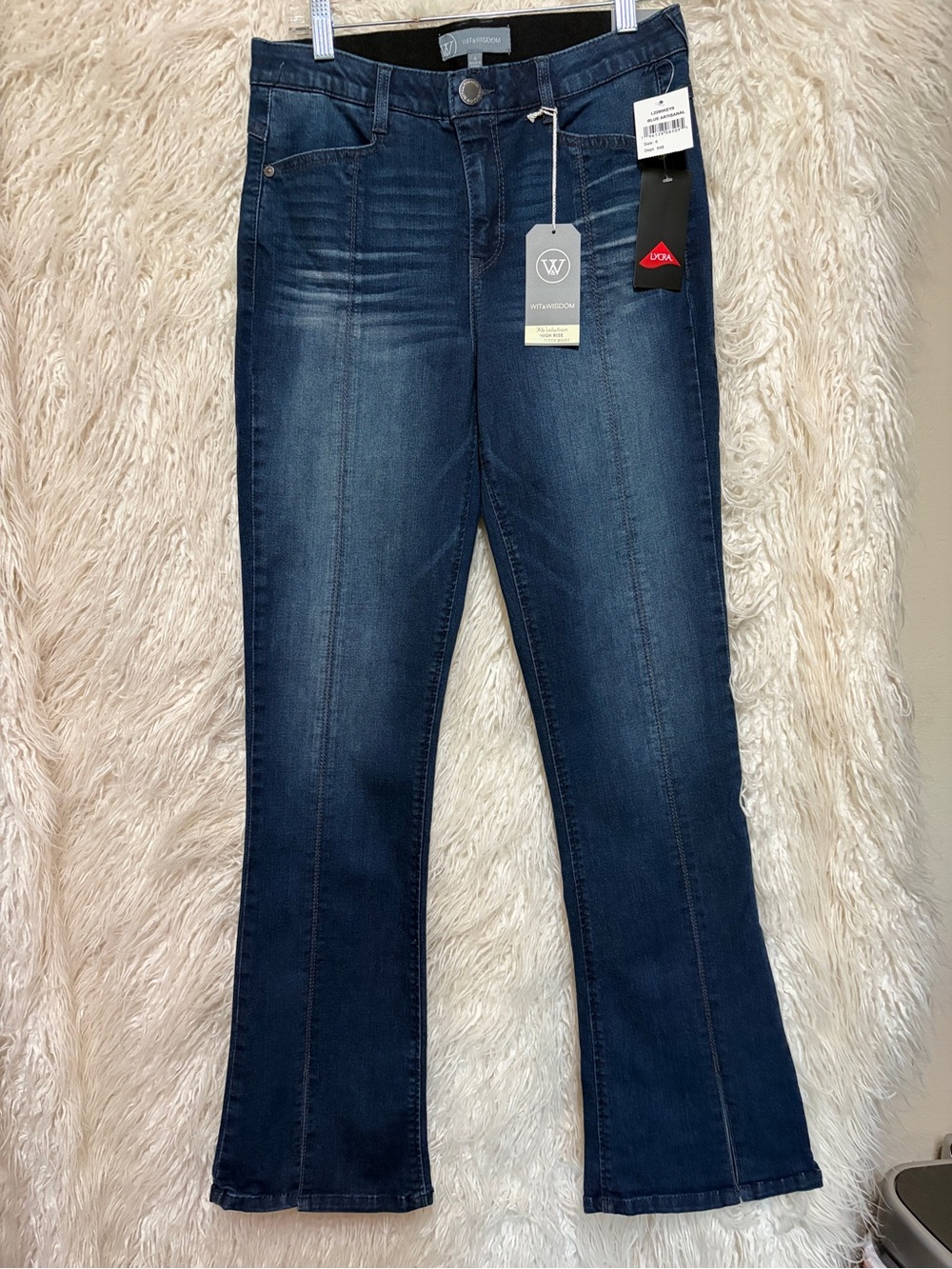 🌟 NWT 🌟 Wit & Wisdom High Waist Front Slit Itty Bitty Bootcut Jeans, Size 6
